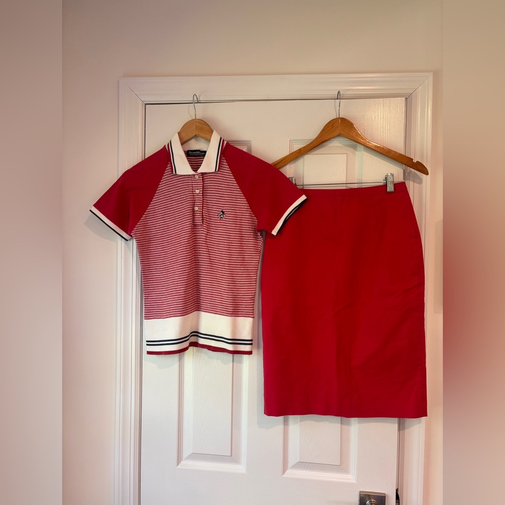 Vintage Donaldson Disney Mickey women's polo and skirt set